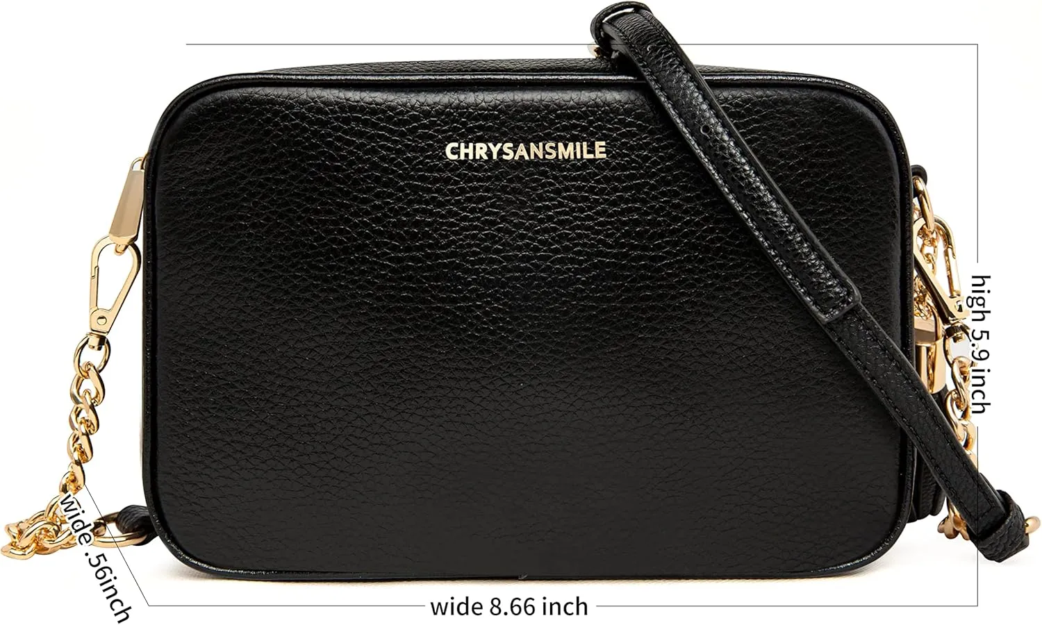 Chrysansmile Crossbody Bags for Women Genuine Leather Small Purse Black Soft Cross Body Bag with Tassel