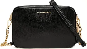 Chrysansmile Crossbody Bags for Women Genuine Leather Small Purse Black Soft Cross Body Bag with Tassel