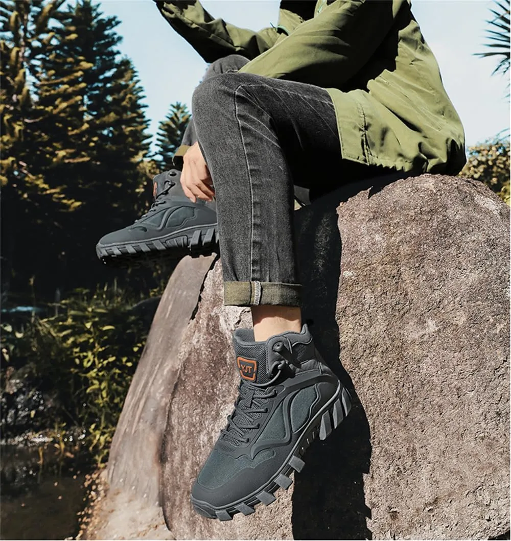 CHUUMEE Men's High Top Waterproof Hiking Shoes Trekking Trails Outdoor Work Shoes