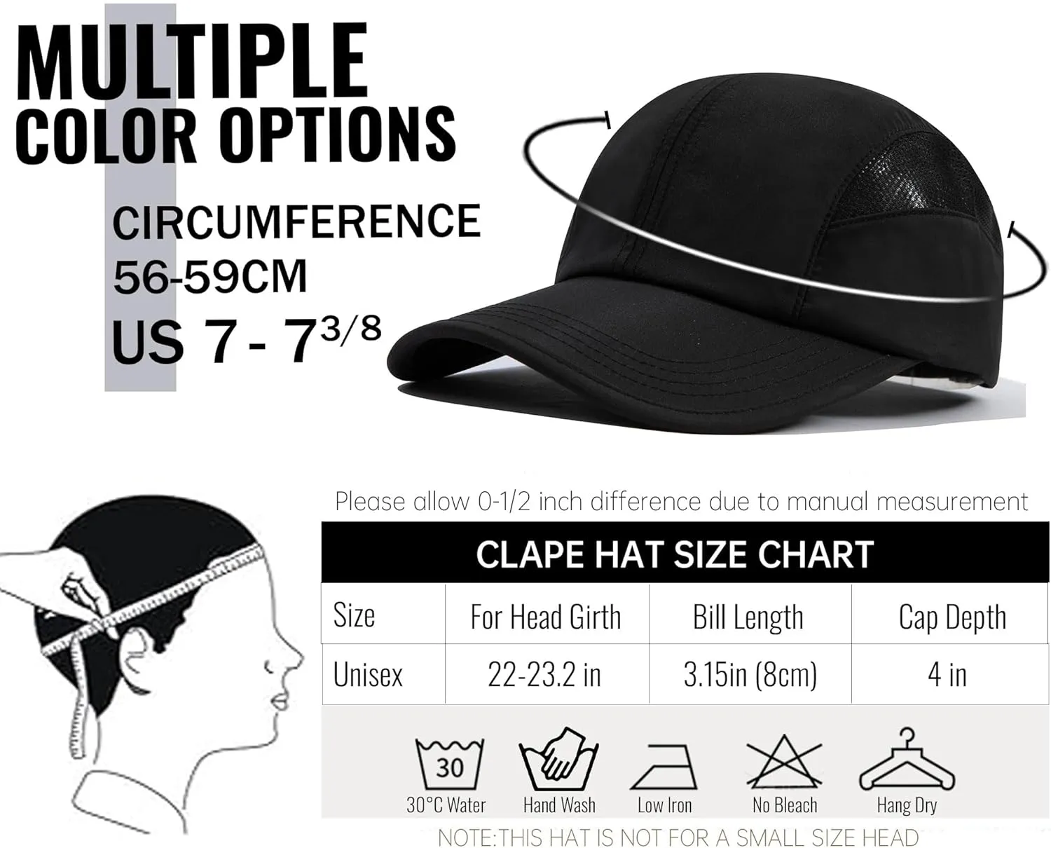 CLAPE Sun Protection Sport Hats Lightweight Breathable Mesh Unstructured Baseball Hat Adjustable Quick Dry Running Hat