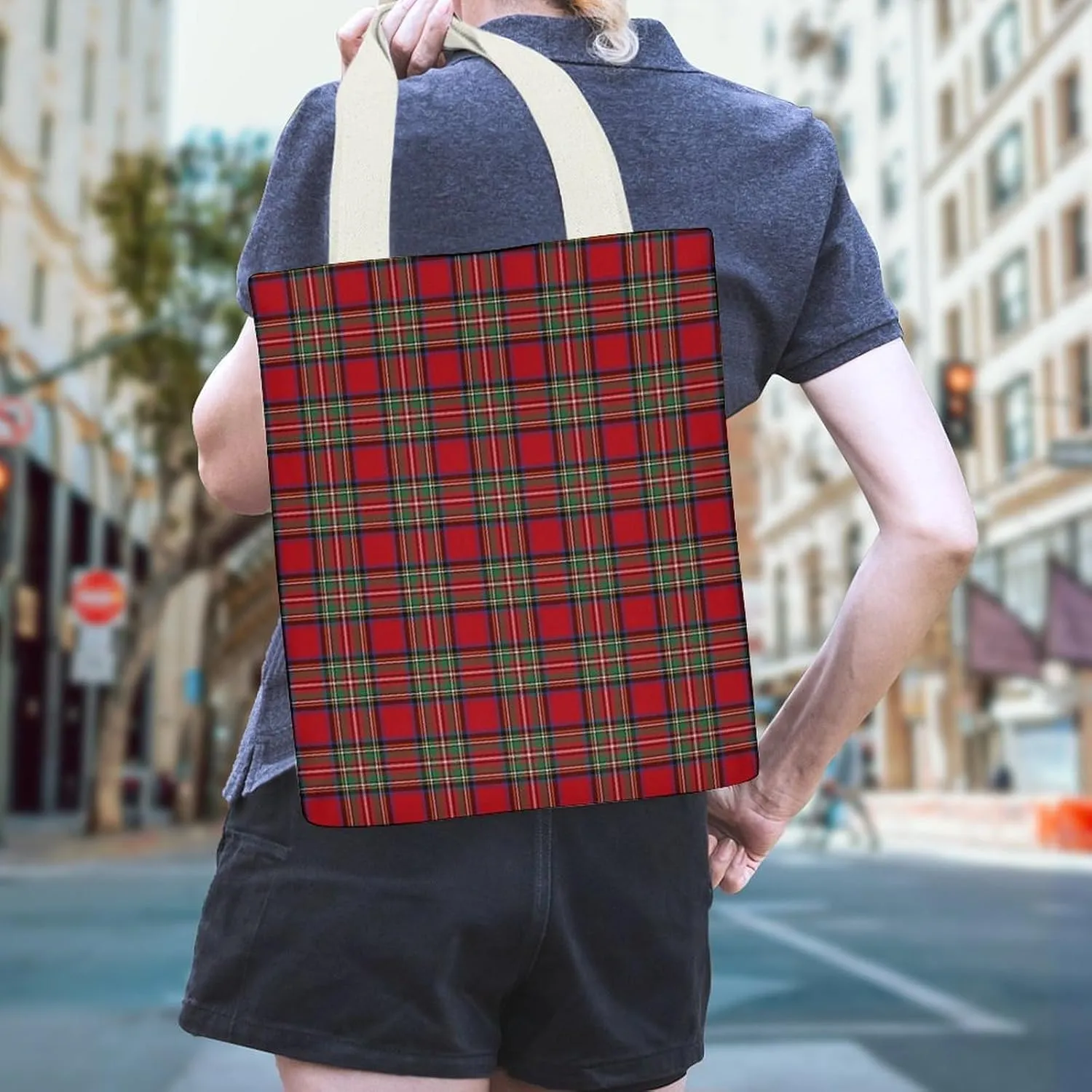 Clergy Blue Black White Large Capacity Canvas Tote Bag with Pockets Inside Unisex