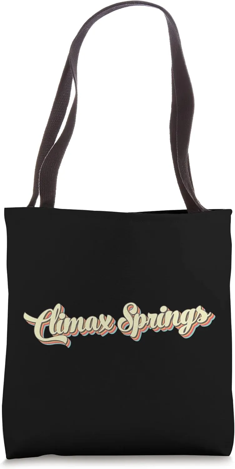 Climax Springs TShirt Retro Art Baseball Font Vintage Tote Bag