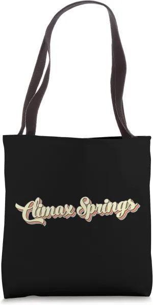 Climax Springs TShirt Retro Art Baseball Font Vintage Tote Bag