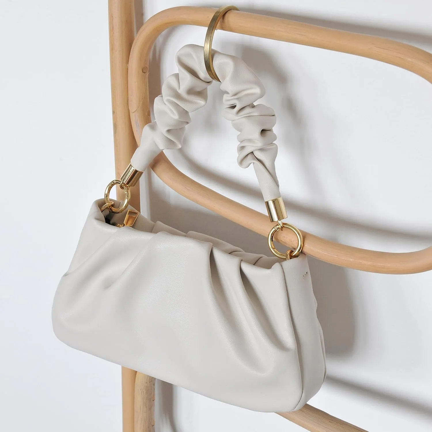 Cloud Pouch Bag Women Shoulder Handbag Soft Vegan Leather Vintage Hobo Chain Cross body Bag