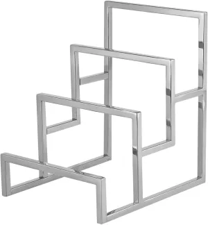 Clutch Purse Display Stand, 3 Layer Stainless Steel Wallet Display Stand Clutch Handbag Holder for Boutique Store and Home Retail, Titanium Silver