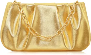 Clutch Purse for Women - Evening Small Shoulder Bag Anti Theft Removable Chain Adjustable Strap PU Handbag