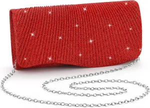 Clutch Purses for Women Sequin Envelope Evening Bag Party Prom Purse Bride Wedding Handbag with Chain