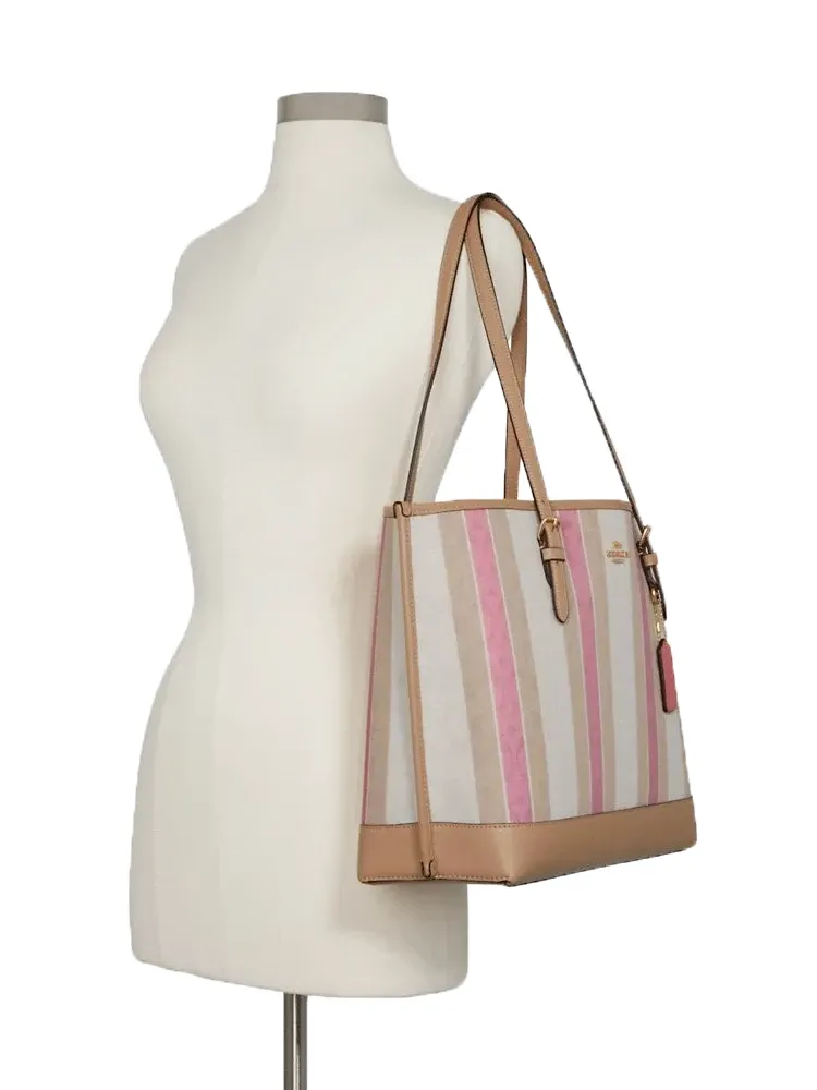 Coach Mollie Tote In Signature Jacquard With Stripes Taffy Multi