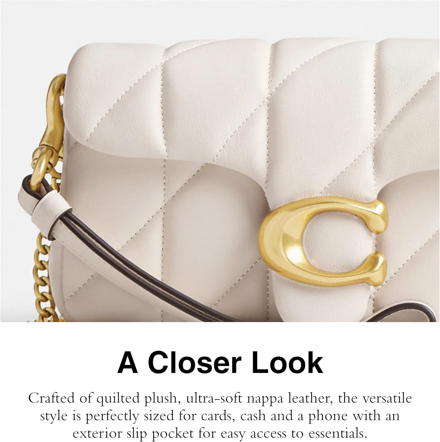 Coach Women's Quilted Pillow Leather Tabby Wristlet with Chain