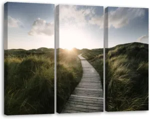 Coastal Wall Art Way dunes Poster Print On Large Canvas Wall Art for Living Room Office Framed Home Decor Ready to Hang 12"x14"x3pcs