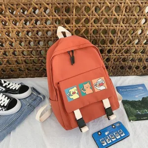 COLLEGE STYLE CARTOON PRINTED BACKPACK
