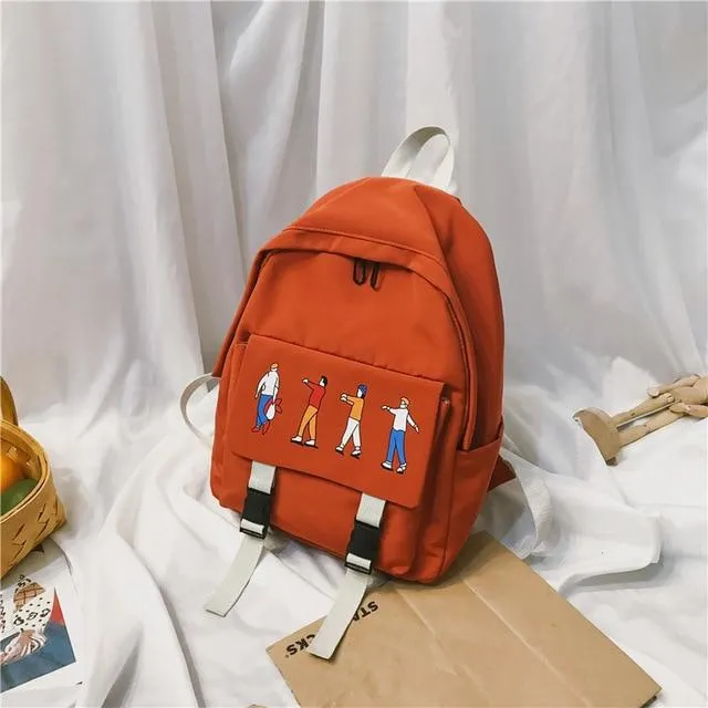 COLLEGE STYLE CARTOON PRINTED BACKPACK