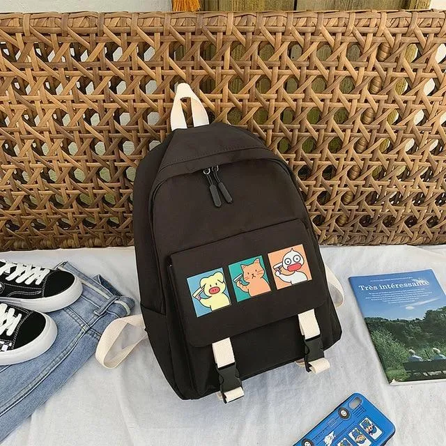 COLLEGE STYLE CARTOON PRINTED BACKPACK