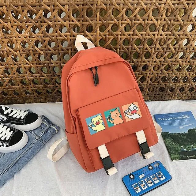COLLEGE STYLE CARTOON PRINTED BACKPACK