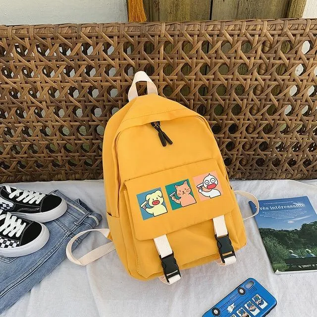 COLLEGE STYLE CARTOON PRINTED BACKPACK