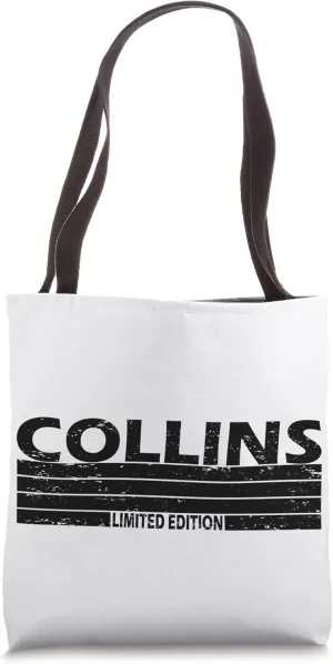 Collins Surname Limited Edition Retro Vintage Style Sunset Tote Bag