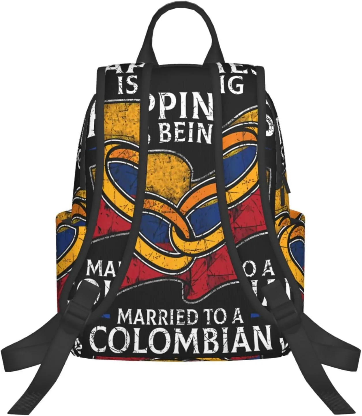 Colombia Marriage Colombian Married Flag Culture Casual Backpacks Large Capacity Laptop Backpack Sports Fitness Rucksack Travel Carry-On Daypack Work Bag for Outdoor Camping