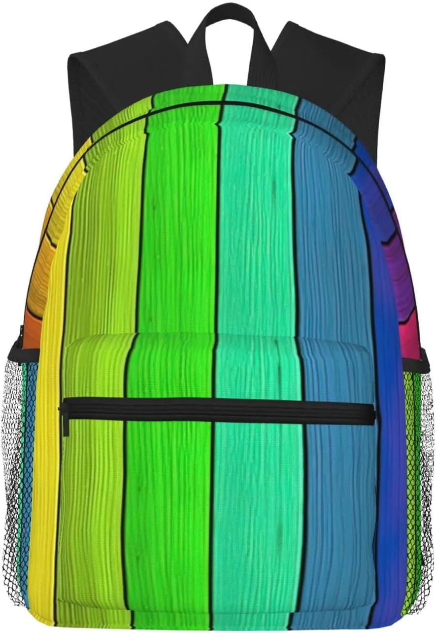 Colored Wood Print Lightweight And Comfortable Duffel Bag, Casual Daypack, Multipurpose Backpack