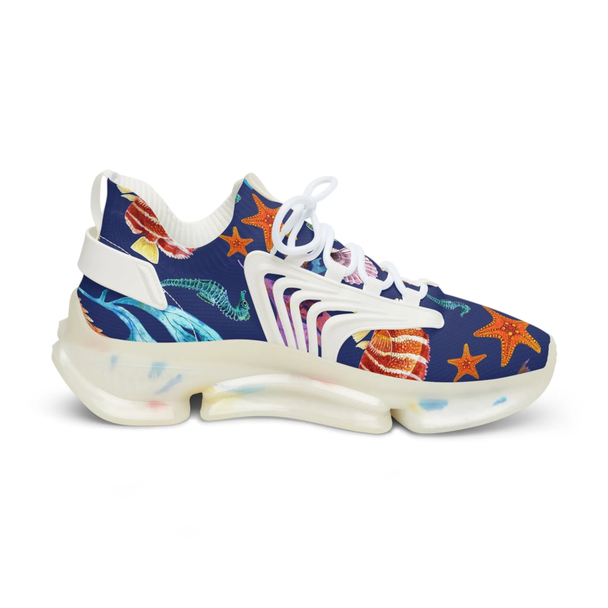 Colorful Fish and Coral Men's Mesh Sneakers