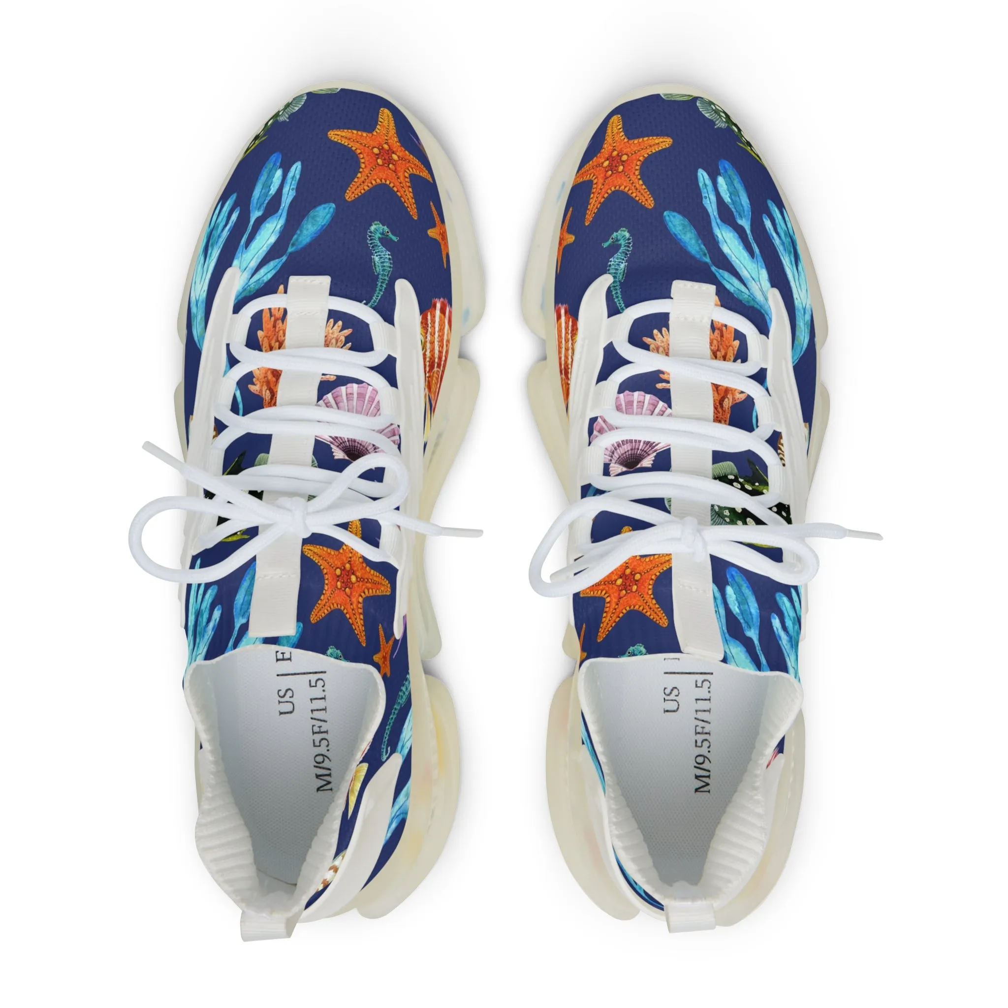 Colorful Fish and Coral Men's Mesh Sneakers