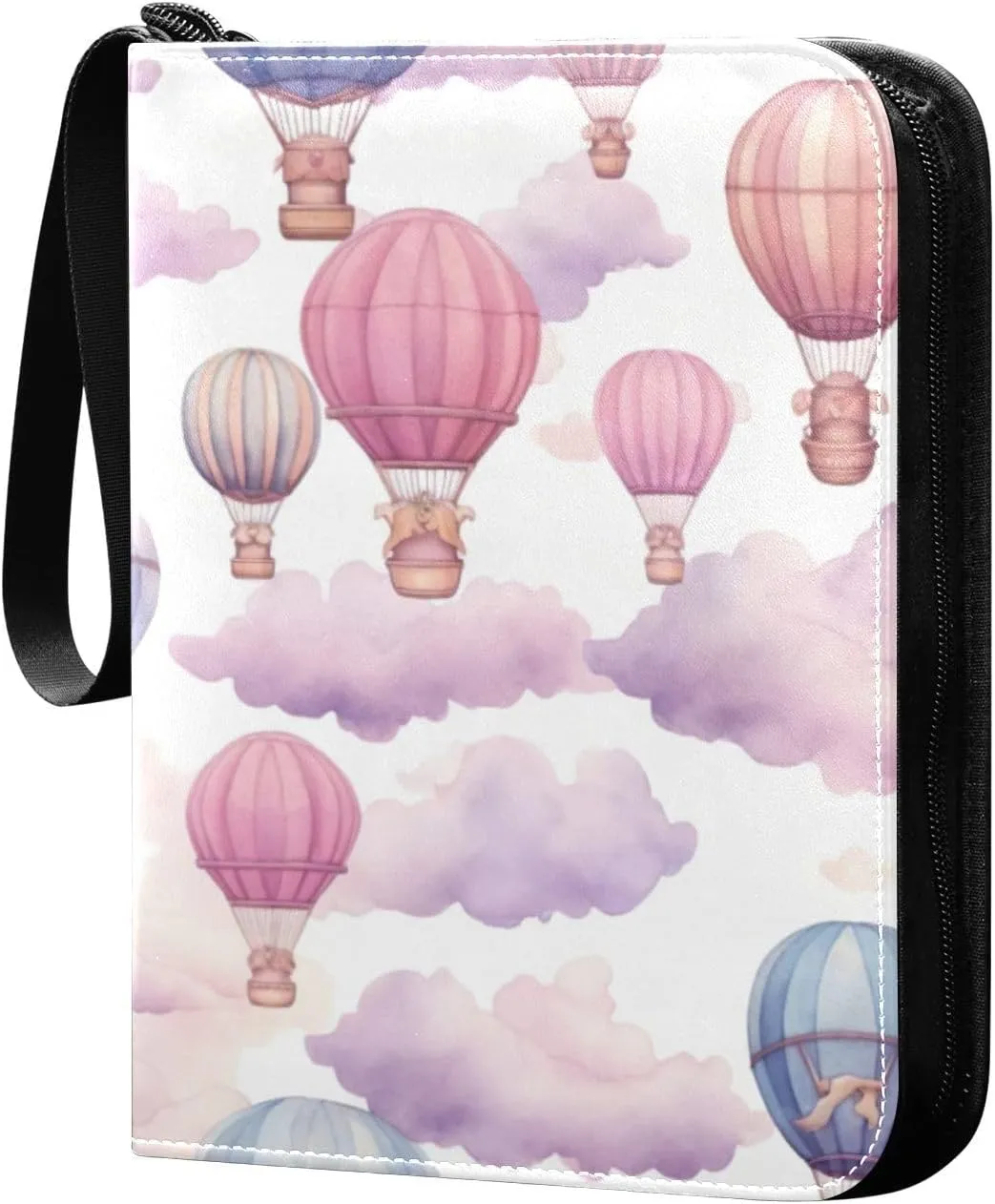 Colorful Hot Balloons Card Binder, 400 Pockets Card Holder with 50 Sleeves, Sturdy Card Holder Folders for Game Cards & Sports Cards