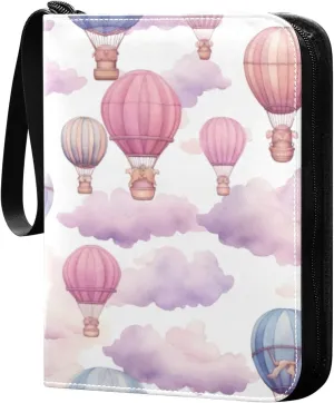 Colorful Hot Balloons Card Binder, 400 Pockets Card Holder with 50 Sleeves, Sturdy Card Holder Folders for Game Cards & Sports Cards