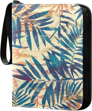Colorful Palm Leaves Card Binder, 400 Pockets Card Holder with 50 Sleeves, Sturdy Card Holder Folders for Game Cards & Sports Cards