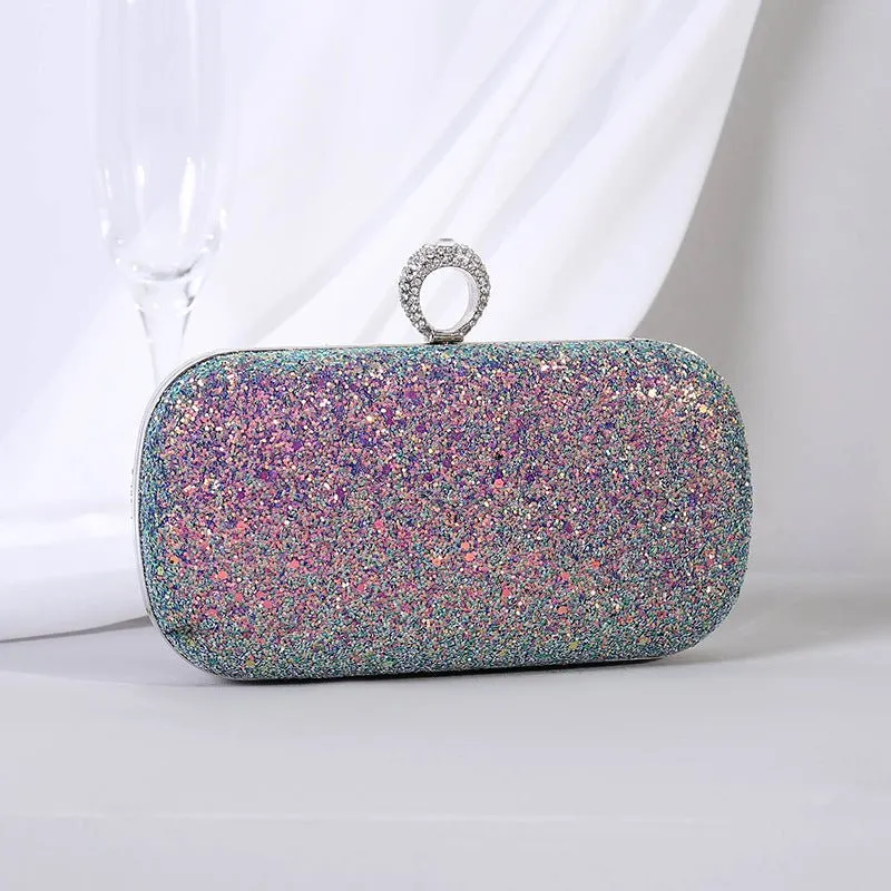Colorful Sequin Women's Clutch Bag Party Chain Shoulder Purse