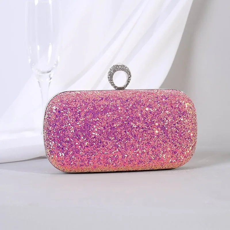 Colorful Sequin Women's Clutch Bag Party Chain Shoulder Purse
