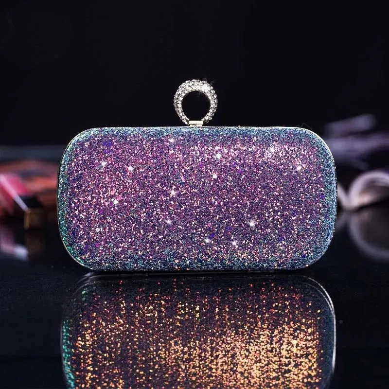 Colorful Sequin Women's Clutch Bag Party Chain Shoulder Purse