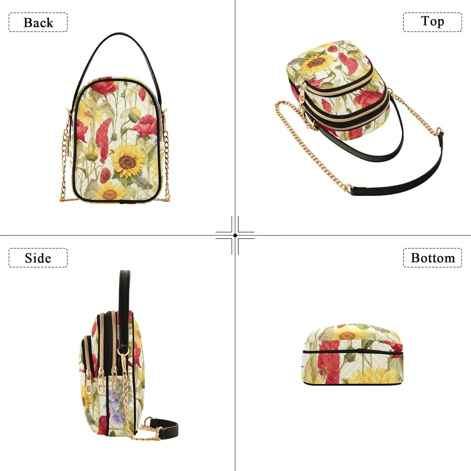 Colorful Succulents on a White Shoulder Bag, Womens Crossbody Travel Bag, Fall Crossbody Purse