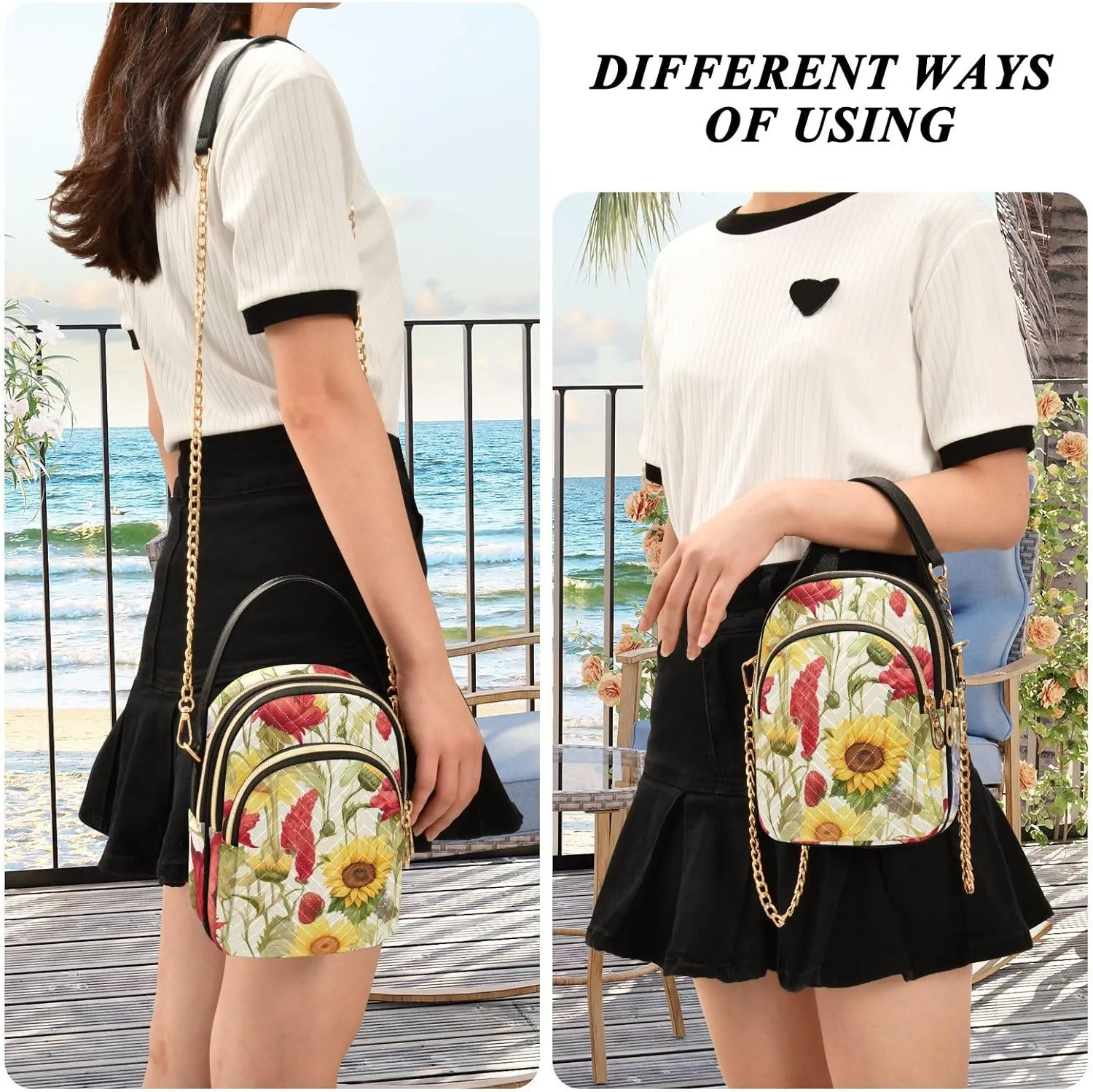 Colorful Succulents on a White Shoulder Bag, Womens Crossbody Travel Bag, Fall Crossbody Purse