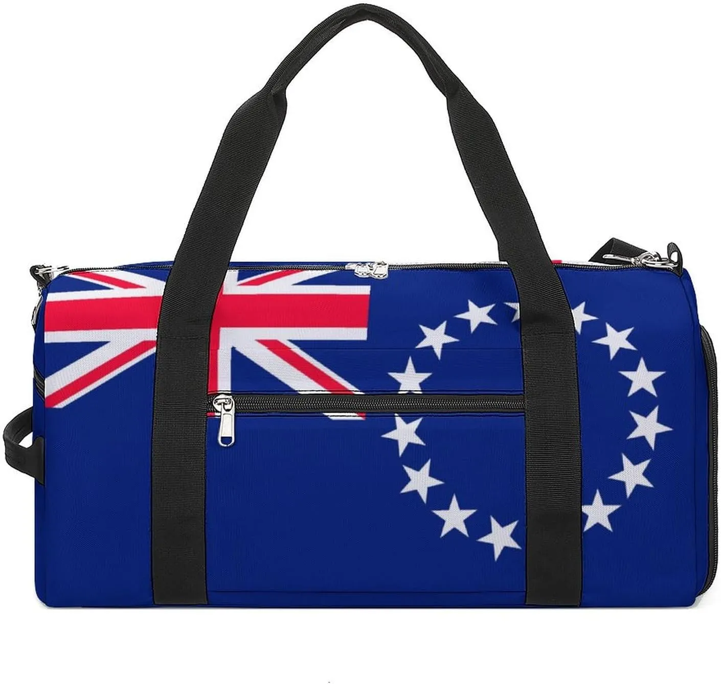 Cook Lslands Flag Sports Duffle Bag for Boys Girls with Shoe Compartment Overnight