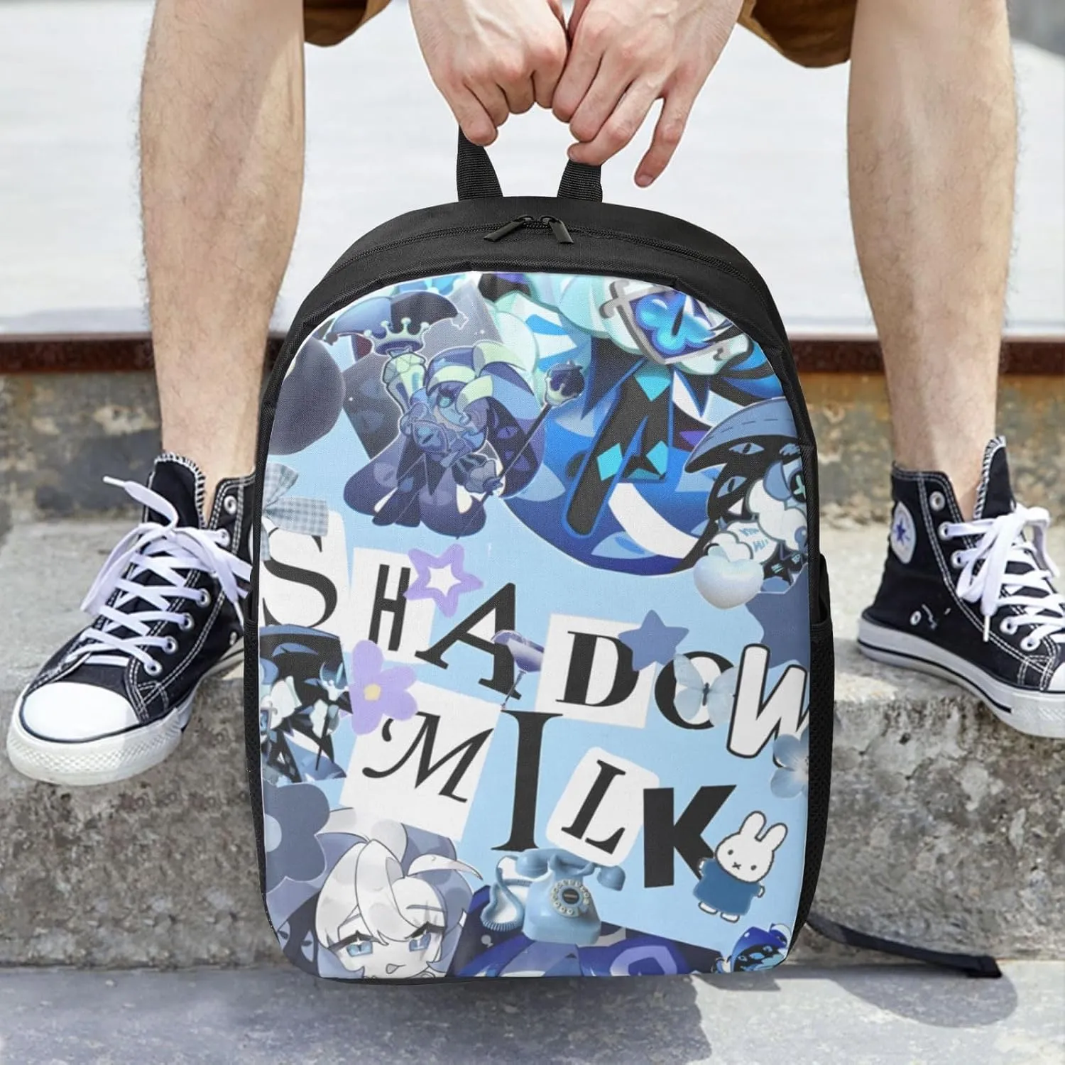 Cookie Run Kingdom Shadow Milk Cookie Fashion Backpack, School, Computer Bag.