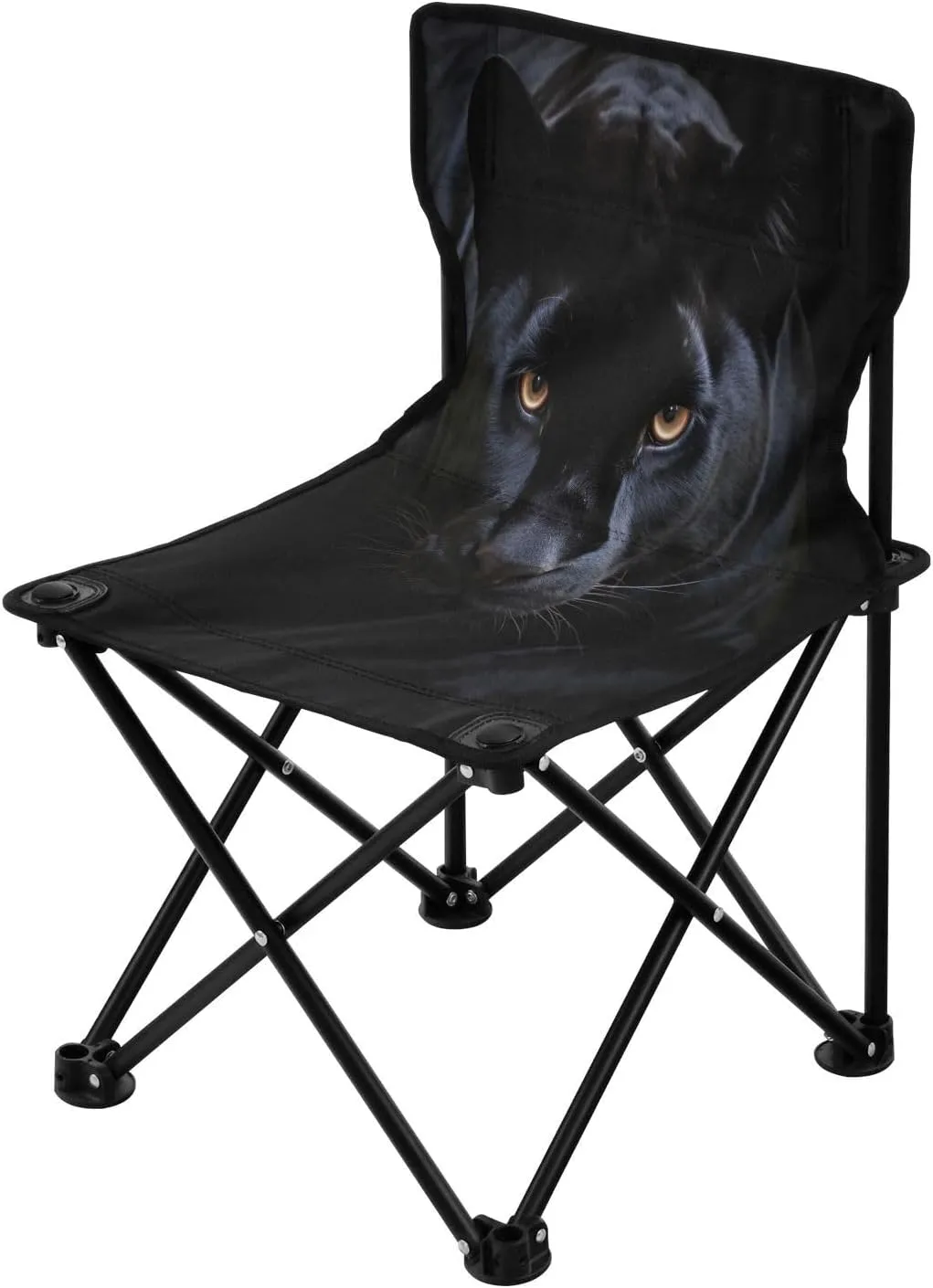 Cool Black Panther Camping Chairs Lightweight Folding Chairs Portable Lawn Chairs,Carry Bag Included for Outdoor Camp Hiking, Beach, and Picnics