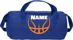 Cotton Sports Duffel Bag with Multiple Different Sport Design Choices (True Royal, Basketball)