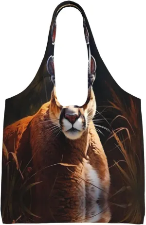 cougar Printed single-shoulder canvas bag, large-capacity grocery shopping bag, light and easy to carry