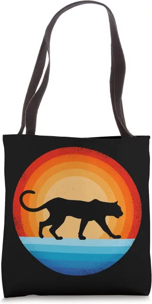 Cougar Retro Vintage 60s 70s Sunset Mammal Animal Men Women Tote Bag