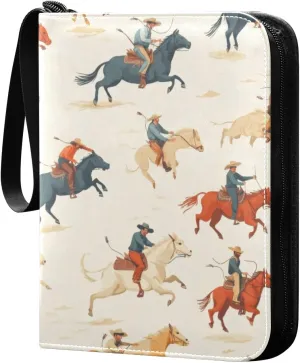 Cowboys Rodeo Colorful Card Binder, 400 Pockets Card Holder with 50 Sleeves, Sturdy Card Holder Folders for Game Cards & Sports Cards