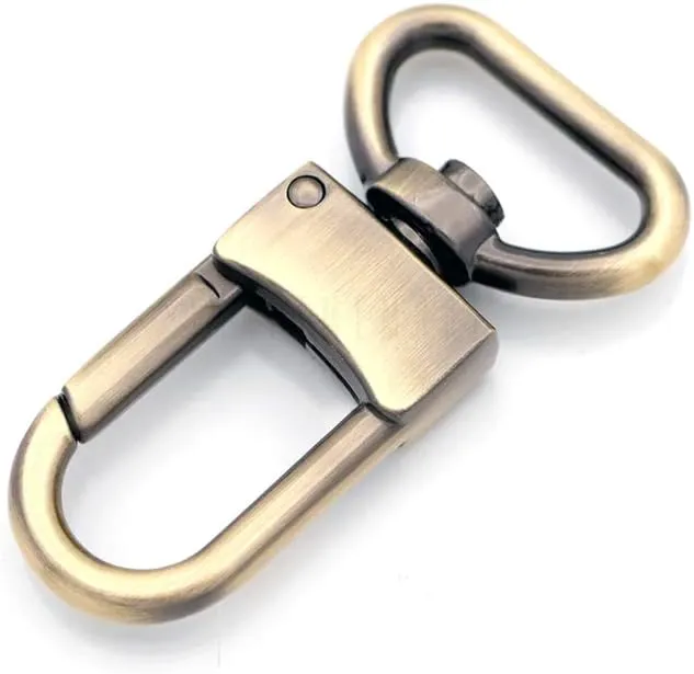 CRAFTMEMORE 4pcs Swivel Snap Hook Push Gate Lobster Clasps Quality Clips Bag Charm for Replacement Craft Lanyard Purse Making SC49 (18 mm, Brushed Brass)