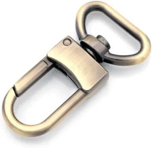 CRAFTMEMORE 4pcs Swivel Snap Hook Push Gate Lobster Clasps Quality Clips Bag Charm for Replacement Craft Lanyard Purse Making SC49 (18 mm, Brushed Brass)
