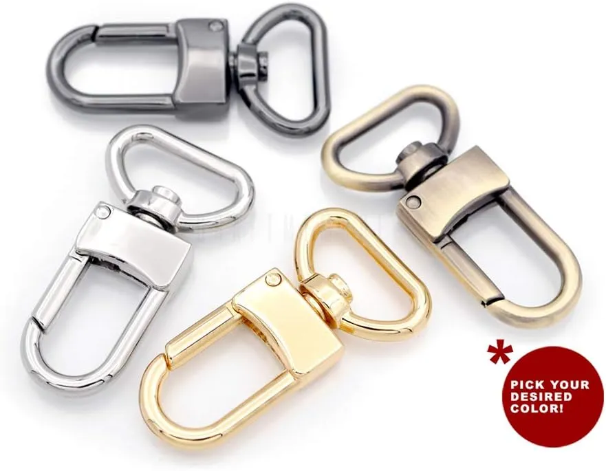 CRAFTMEMORE 4pcs Swivel Snap Hook Push Gate Lobster Clasps Quality Clips Bag Charm for Replacement Craft Lanyard Purse Making SC49 (18 mm, Brushed Brass)