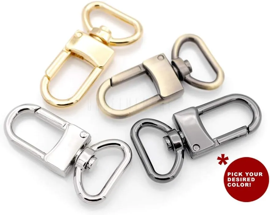 CRAFTMEMORE 4pcs Swivel Snap Hook Push Gate Lobster Clasps Quality Clips Bag Charm for Replacement Craft Lanyard Purse Making SC49 (18 mm, Brushed Brass)