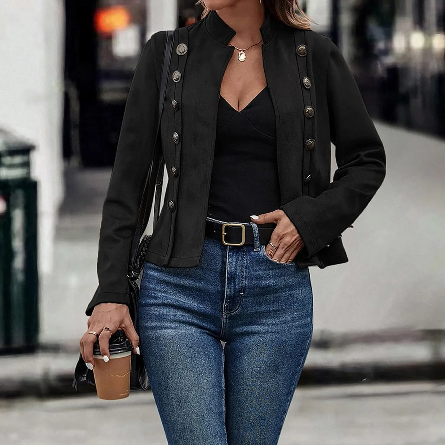 Cropped Suede Blazer Jacket for Women 2025 New Spring Fashion Casual Lightweight Petite Fitted Office Outwear Suit