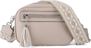 Crossbody Bag for Women Trendy Purse Small Shoulder Handbags with Wide Strap With Multi-compartment double zipper