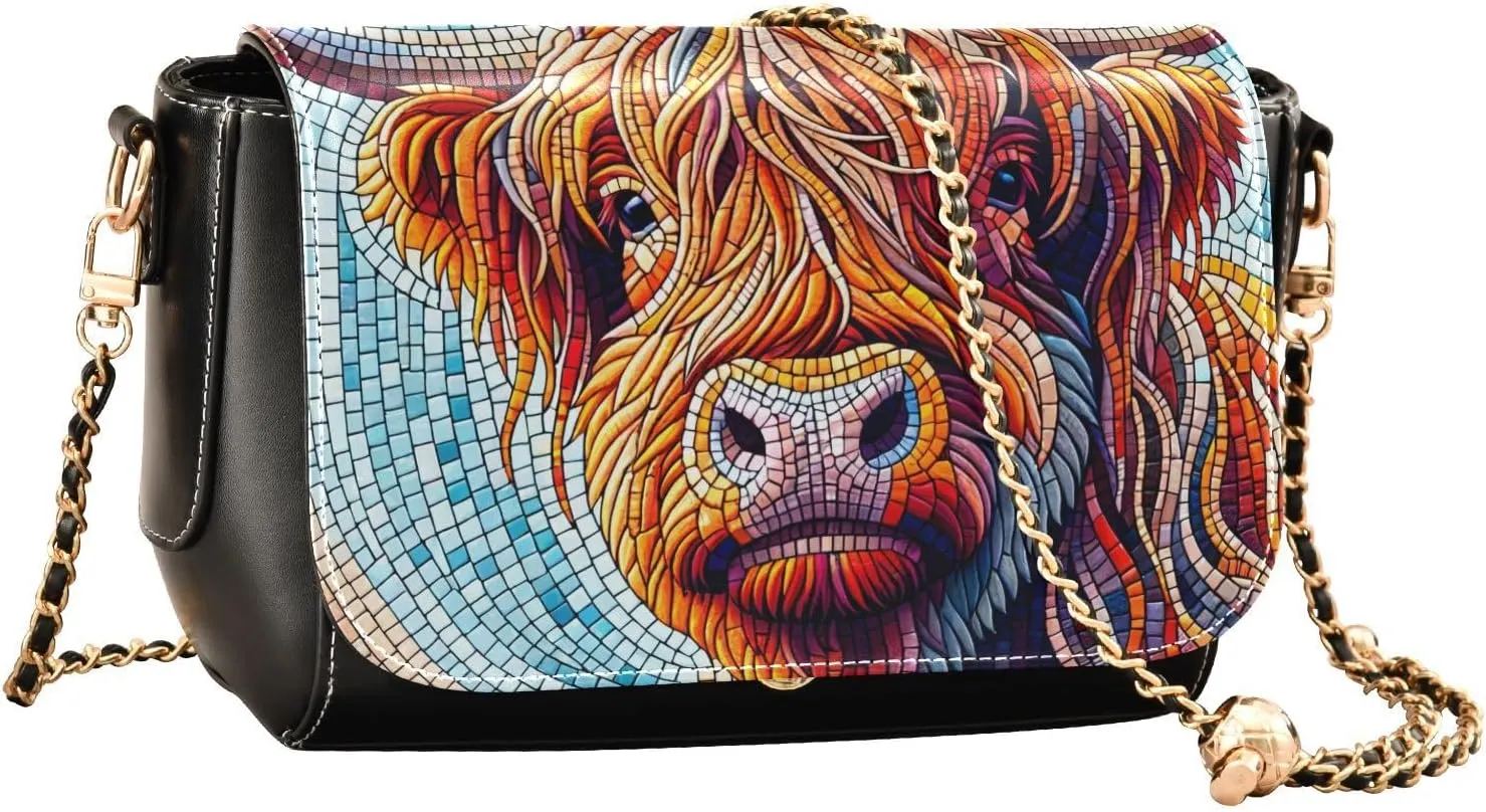 Crossbody Bags for Women Trendy Women's Black Shoulder Bag Small PU Leather Flap Cross Body Bag Handbags