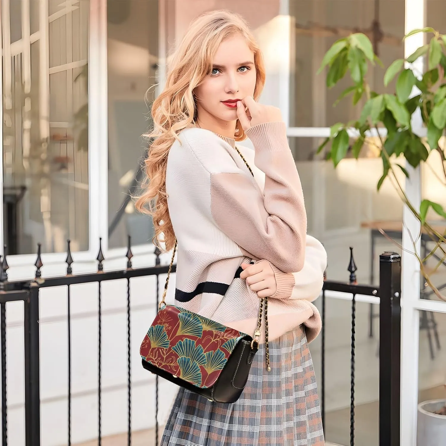 Crossbody Bags for Women Trendy Women's Black Shoulder Bag Small PU Leather Flap Cross Body Bag Handbags