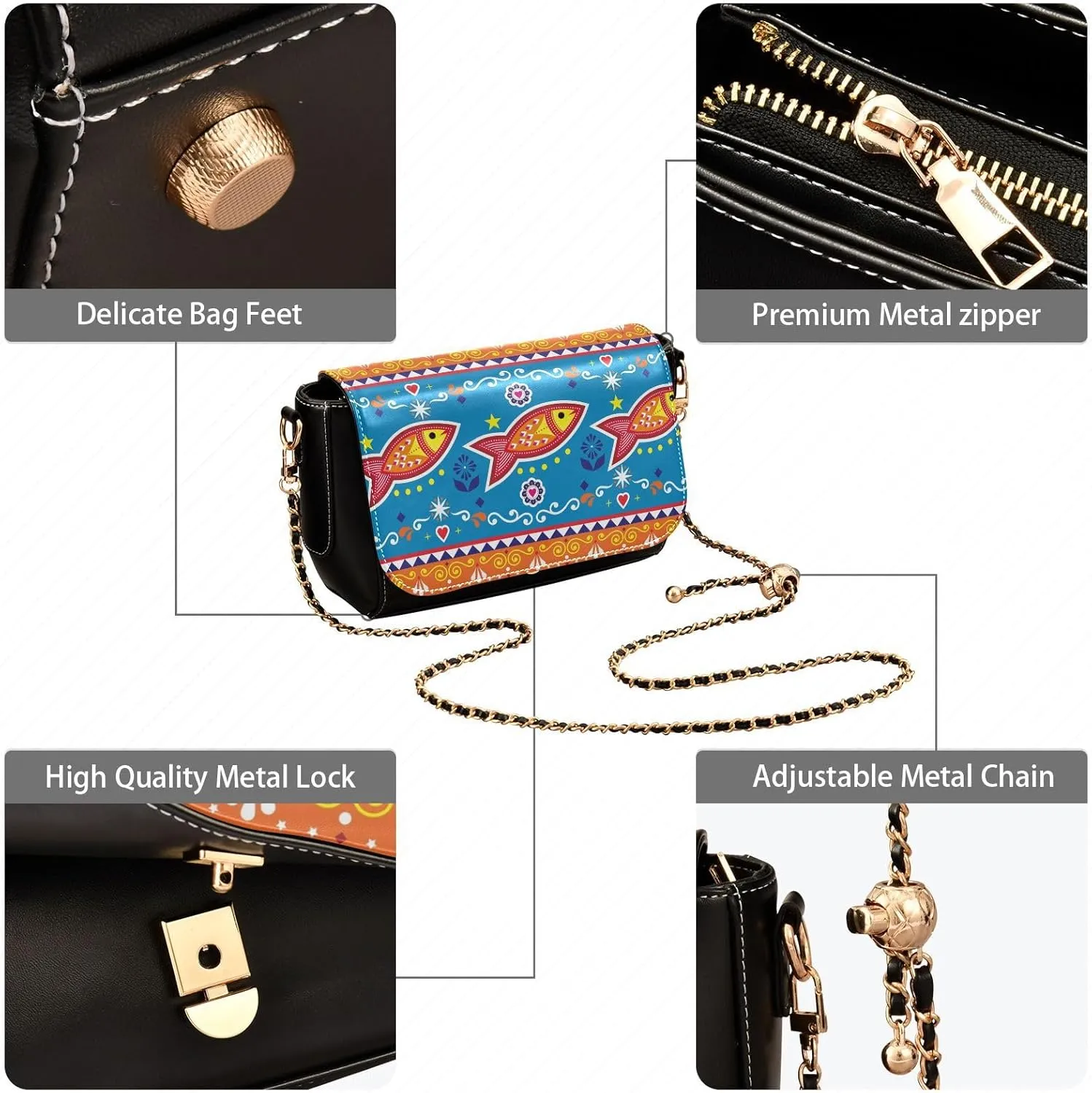 Crossbody Bags for Women Trendy Women's Black Shoulder Bag Small PU Leather Flap Cross Body Bag Handbags
