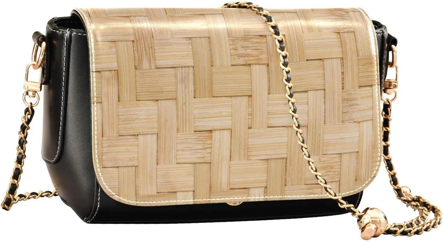 Crossbody Bags for Women Trendy Women's Black Shoulder Bag Small PU Leather Flap Cross Body Bag Handbags