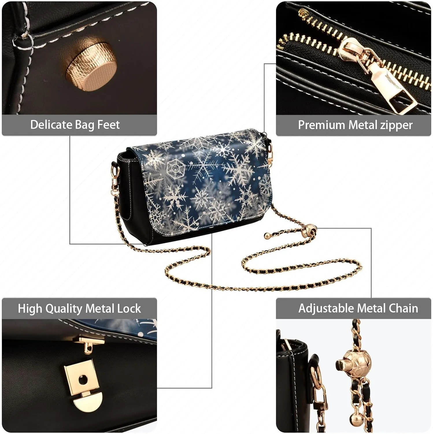 Crossbody Bags for Women Trendy Women's Black Shoulder Bag Small PU Leather Flap Cross Body Bag Handbags